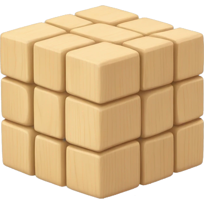 creme wooden cube   emoji