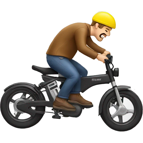 man crashing electric bike emoji