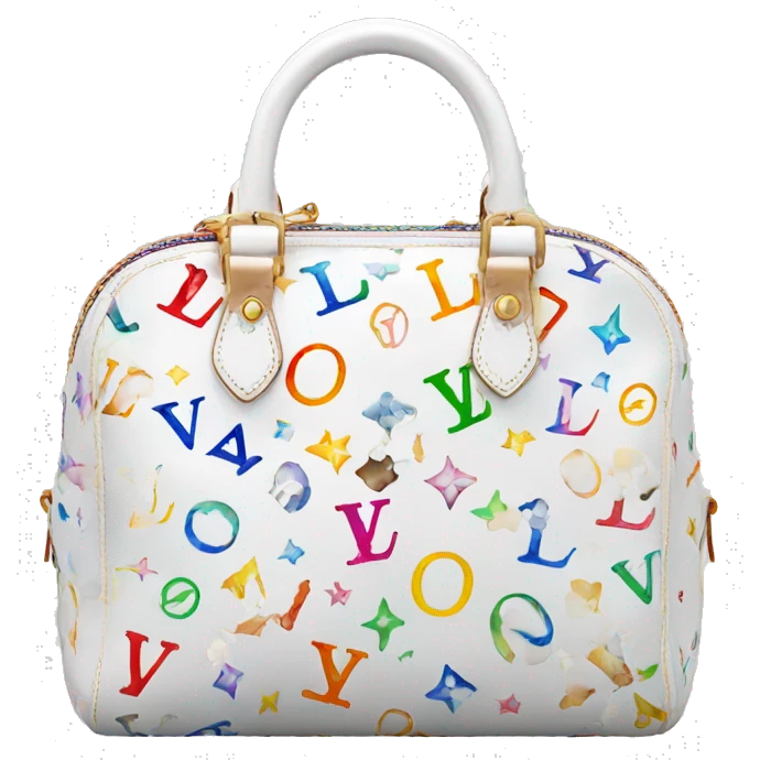lv bag white with rainbow monogram  emoji