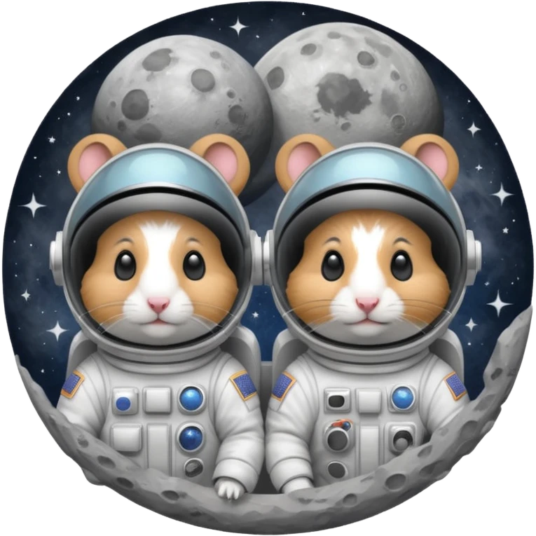 2 hamsters on the moon emoji