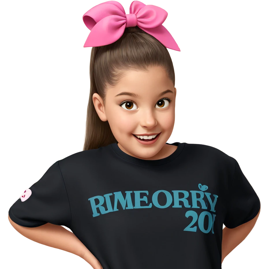 girl smiling in pink bow emoji