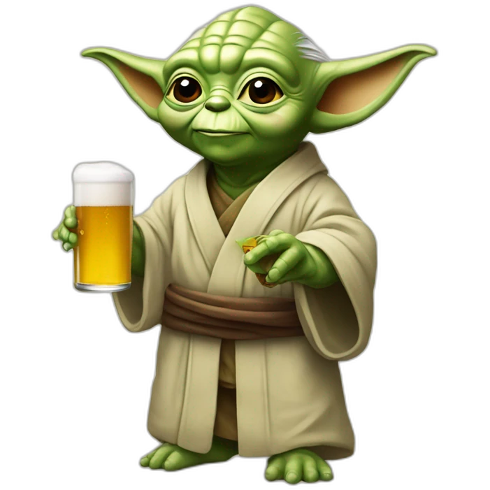 Yoda qui boi une biere emoji