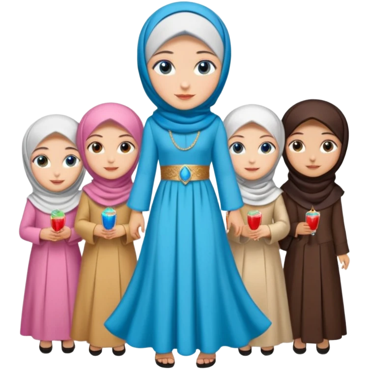 Turkish beautiful finish Konya girls blue eyes with party design hijab long tail dress and the friends have a championship with party details  emoji