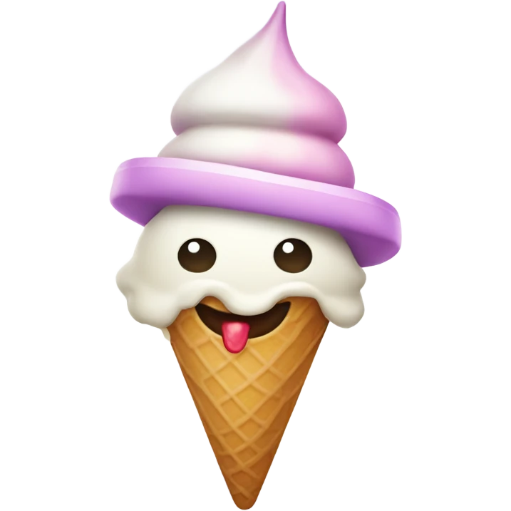 Ice cream with hat emoji