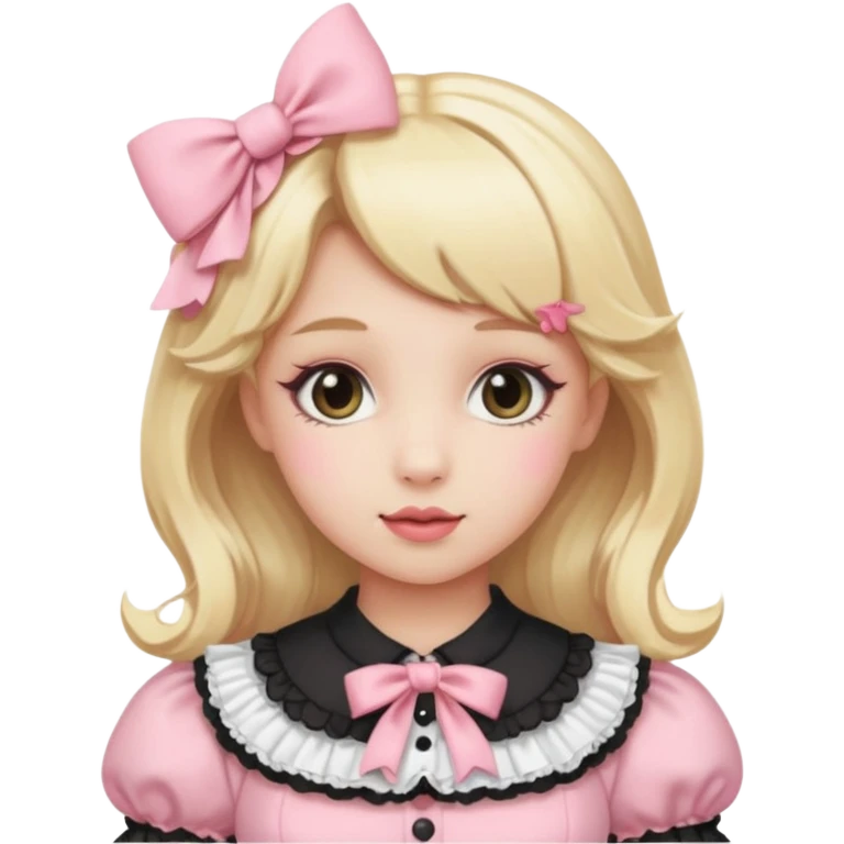 Pink Lolita with blonde hair emoji