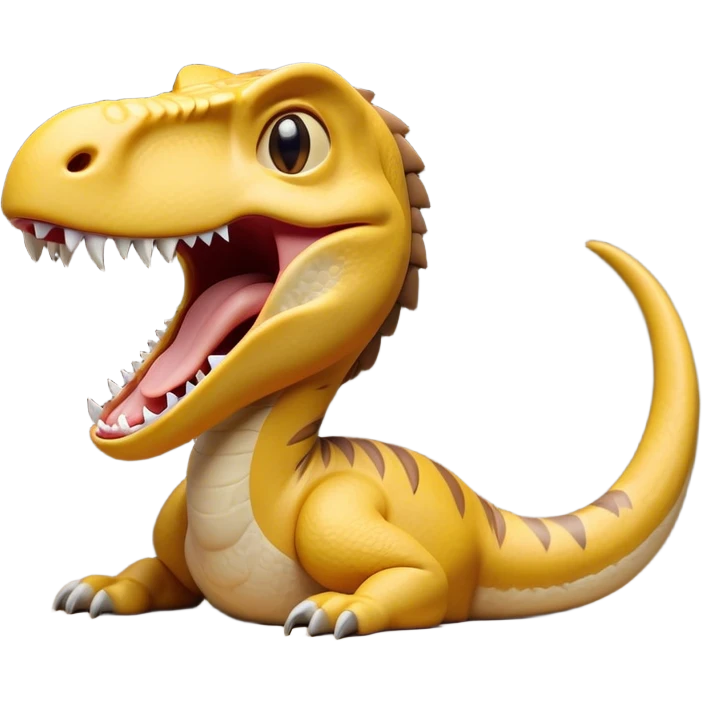Cinematic Cute Yawning jurassic park Velociraptor Portrait Emoji, Head tilted slightly with a dramatic, wide-open yawn, showcasing a lean, powerful body with a relaxed snout and sleepy, half-closed eyes that hint at both ferocity and fatigue, Simplified yet irresistibly cute features, highly detailed, glowing with a soft, cozy prehistoric glow, high shine, relaxed yet expressive, stylized with a hint of whimsical ancient ease, soft glowing outline, capturing the essence of a drowsy yet endearing jurassic park Velociraptor that appears ready to stretch and yawn its way out of the screen! emoji