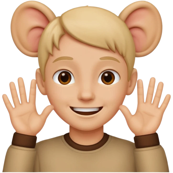 My imoji touch both ear emoji