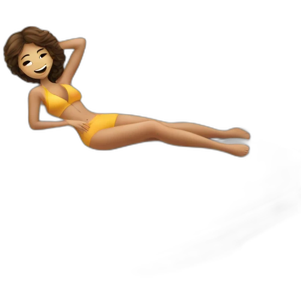 Girl lying on a luxury yacht  emoji