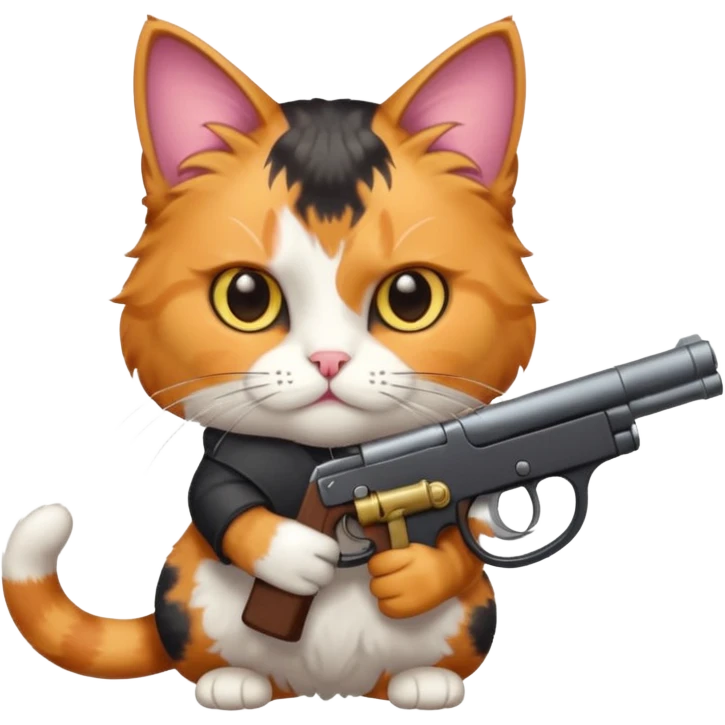 Cat with a gun emoji