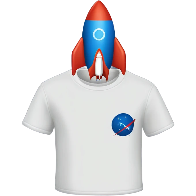 T shirt with rocket emoji