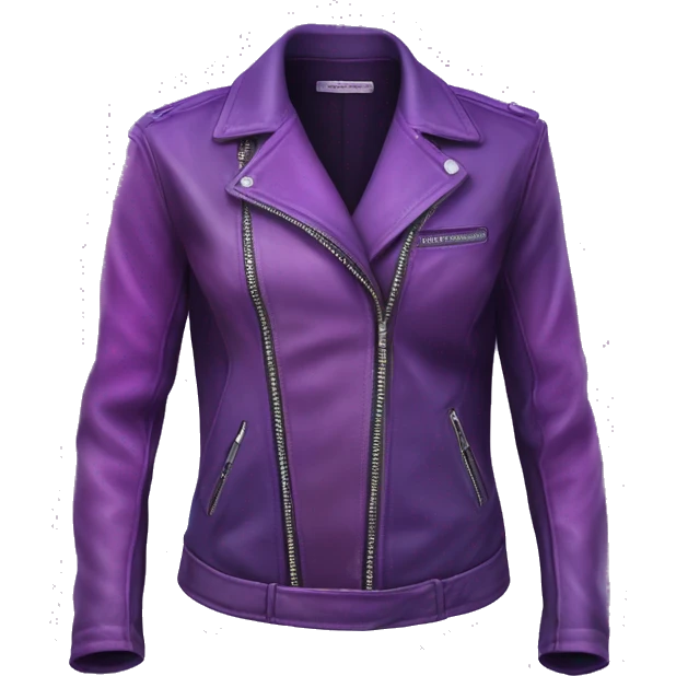 Realistic isolated side view of a light purple to dark purple ombre open leather fashion jacket. emoji
