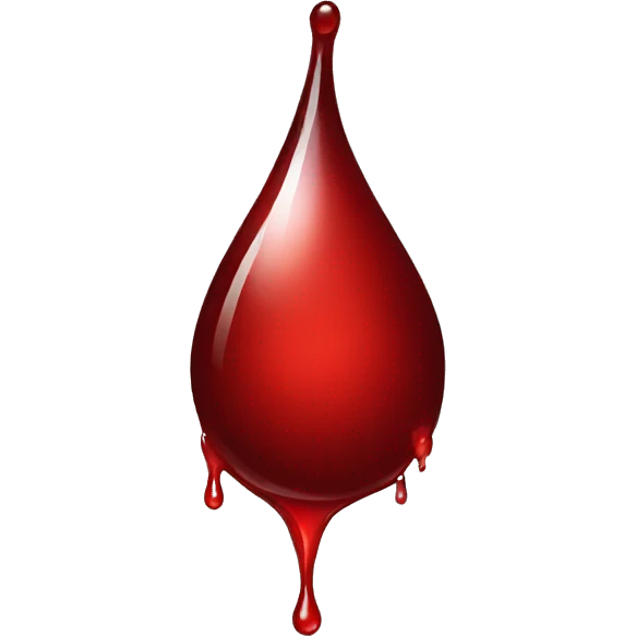 A drop of human blood emoji