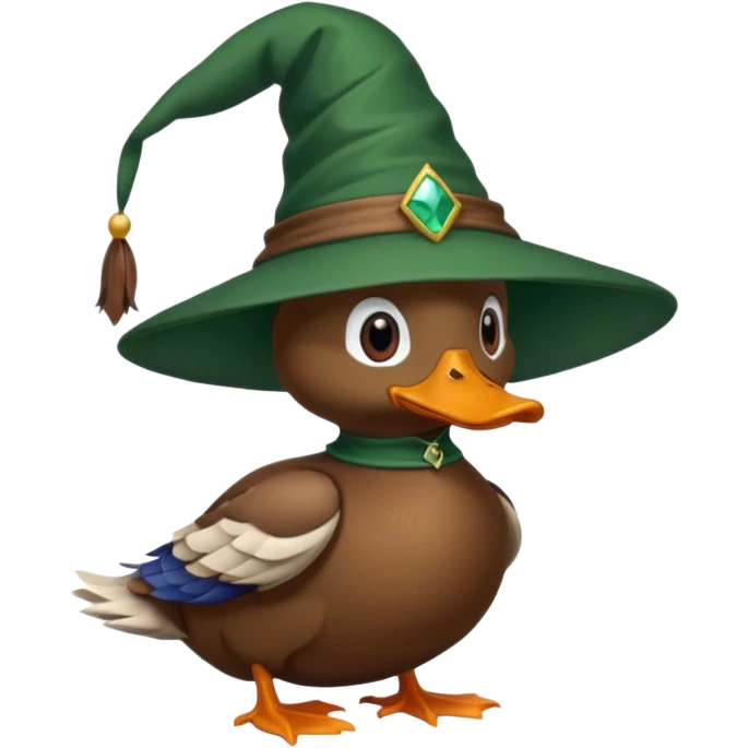 duck in dark green wizard hat







 emoji