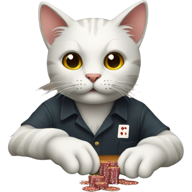 Cat playing poker emoji