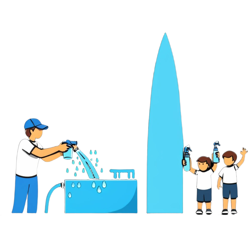 people spraying water on the left side emoji