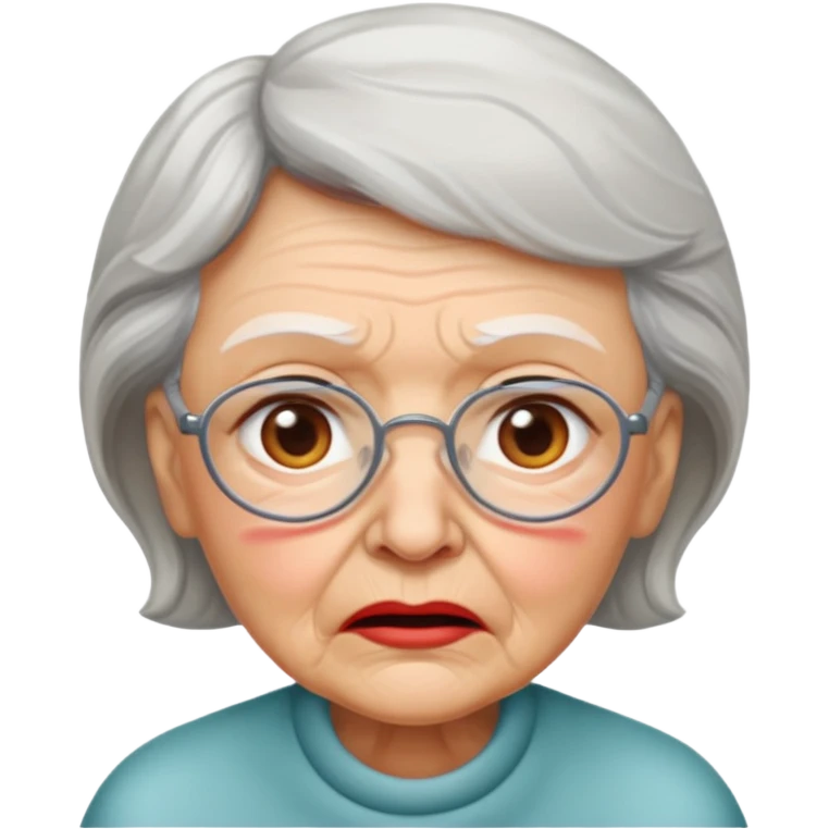 Grandma biting lip emoji