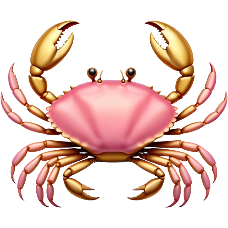light pink and gold crab emoji