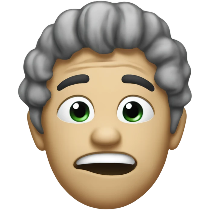 Based on the puking emoji (🤮). make the face white and the puke white as well emoji