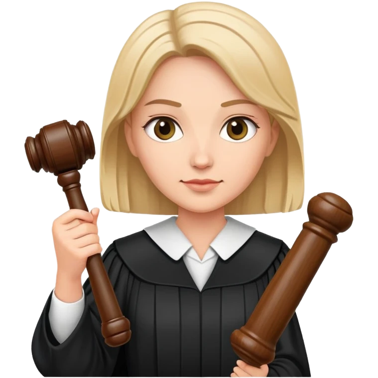 Female judge with gavel emoji