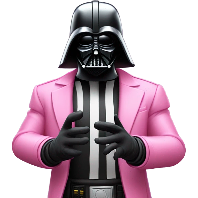 all pink suit darth vader with hand, upper body, must be all pink, including mask, gloves emoji