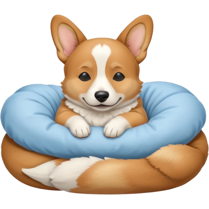 perrita caricatura gorgi gales durmiendo con ropa celeste emoji