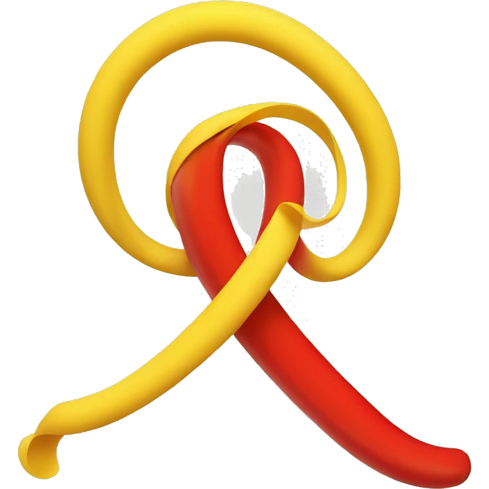 yellow curl loop, with huge red X at the middle emoji