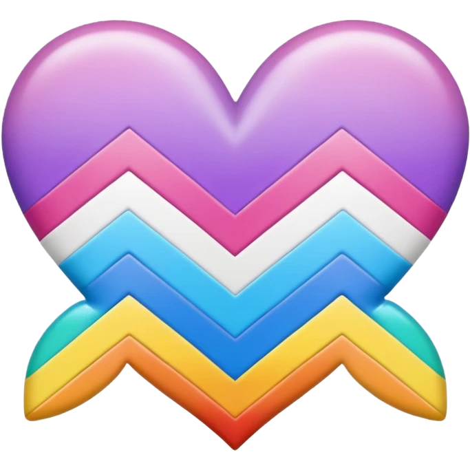 white heart with rainbow chevron pattern emoji