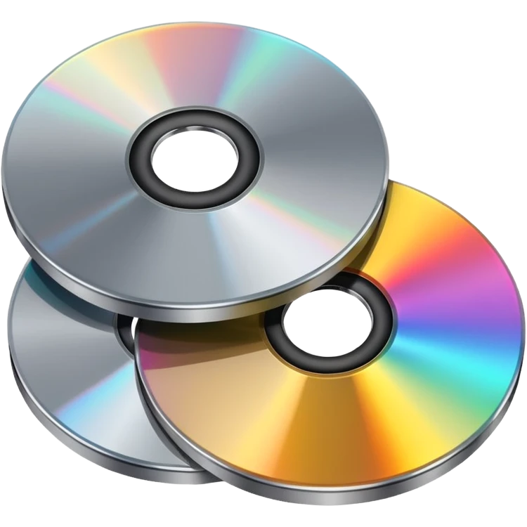 two metal computer disks emoji