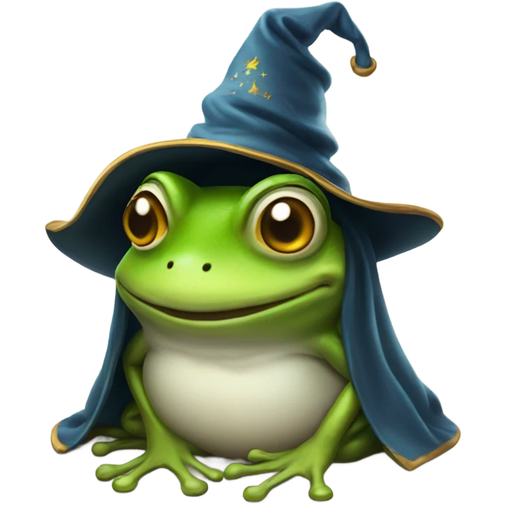 Frog in a wizard hat emoji