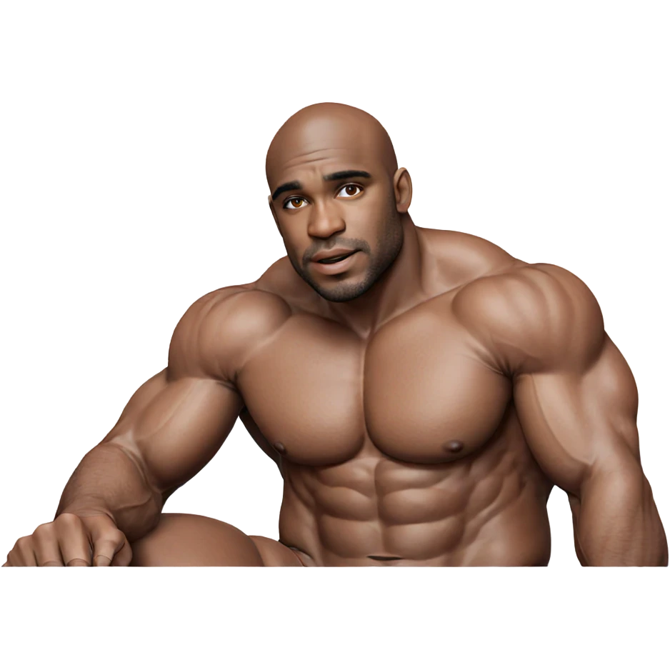 muscular male portrait bare skin emoji