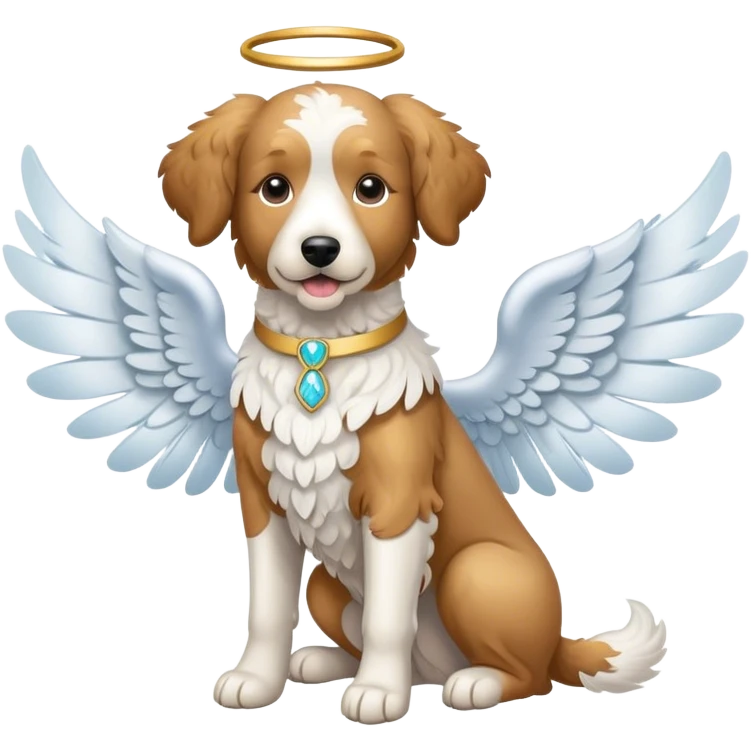 Shepadoodle dog with angel wings emoji