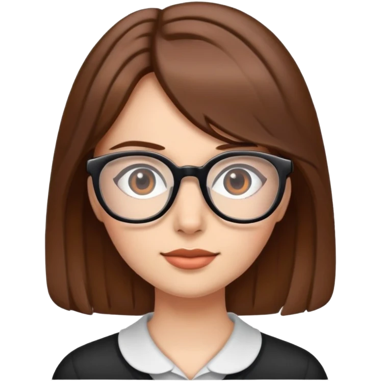 girl with brown hair and glasses emoji