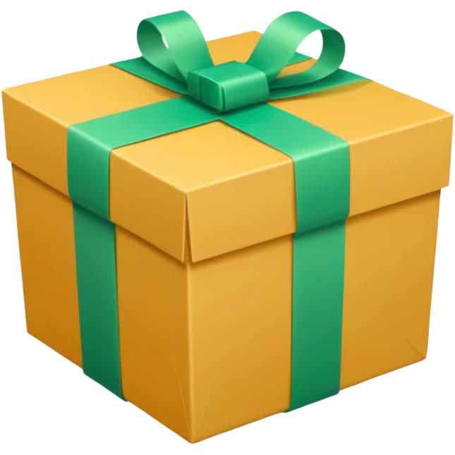 apple style emoji of a box smoothly and homogeneously wrapped in light green tape, no visible seams or overlaps emoji