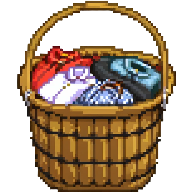 clothes basket with laundry emoji