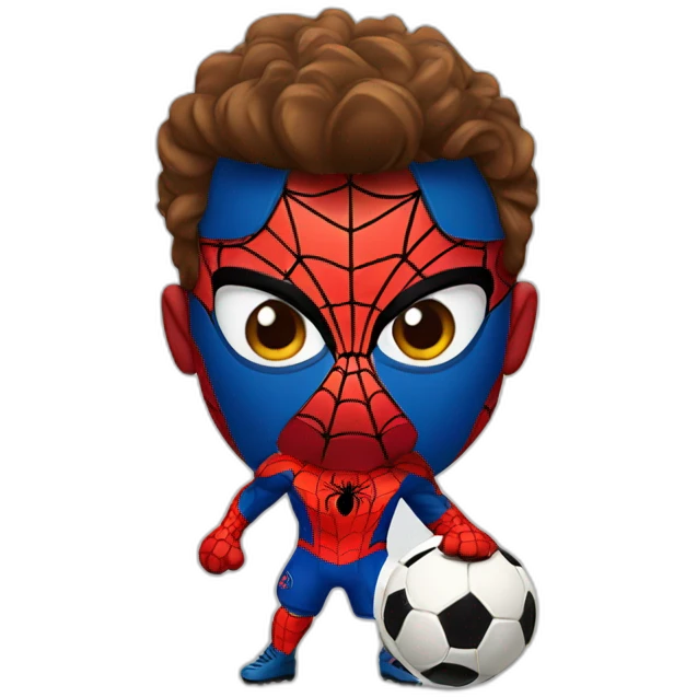 Spider-Man as a soccer player emoji