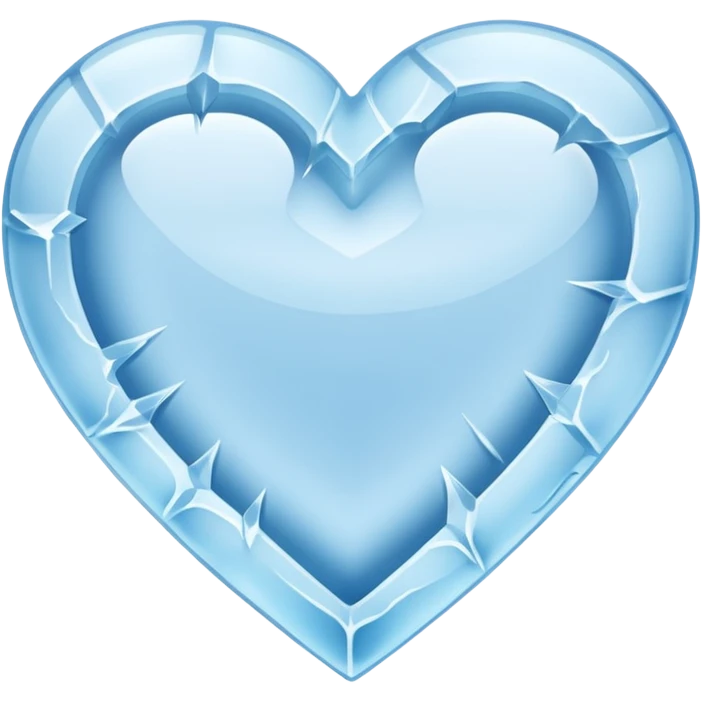 a flat heart that appears to be chiseled from a block of ice. Frost seems to grow on it emoji