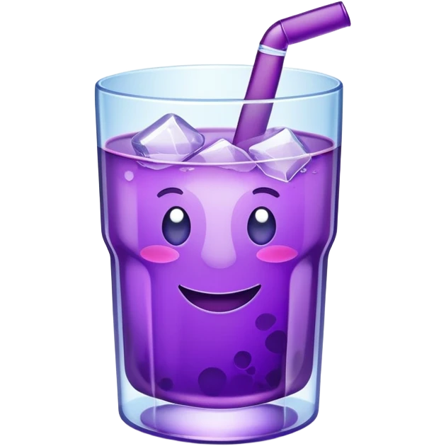 glass of grape koolaid with ice emoji