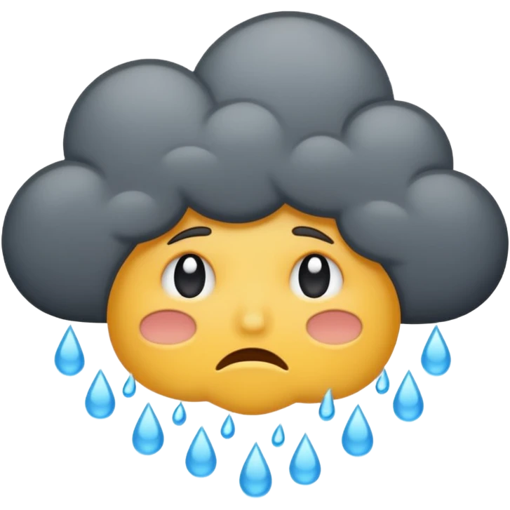 a dark cloud is crying it looks like raining  emoji