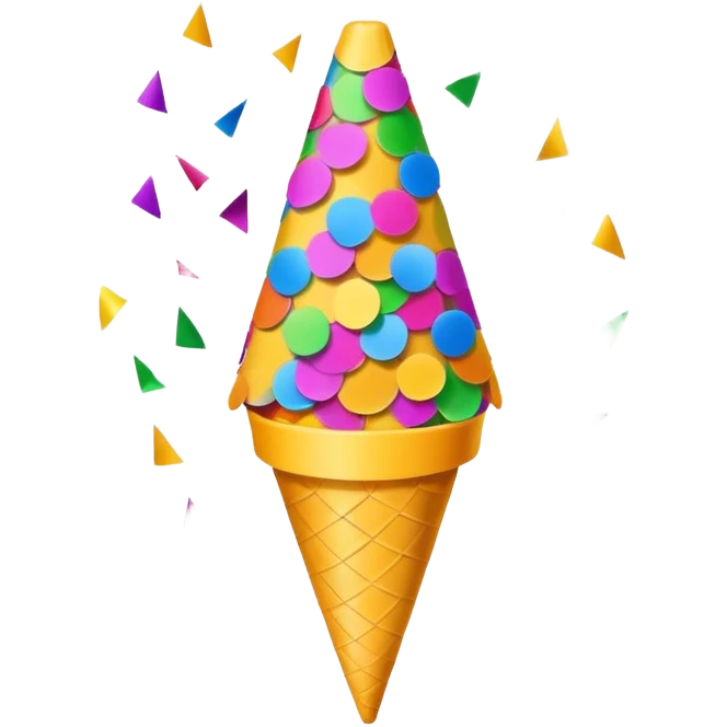 party confetti cone shooting colorful confetti emoji