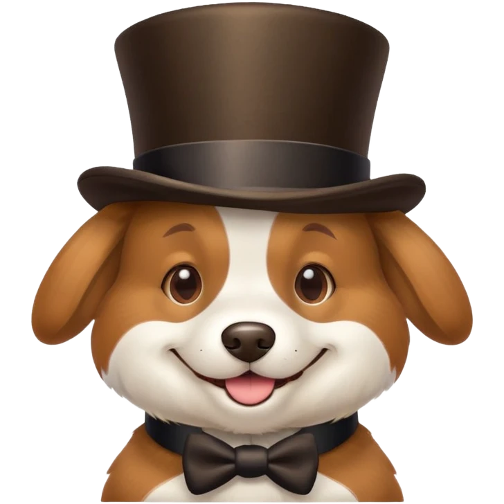 Dog with top hat emoji