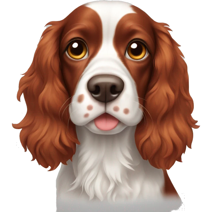 Red and white French spaniel  emoji