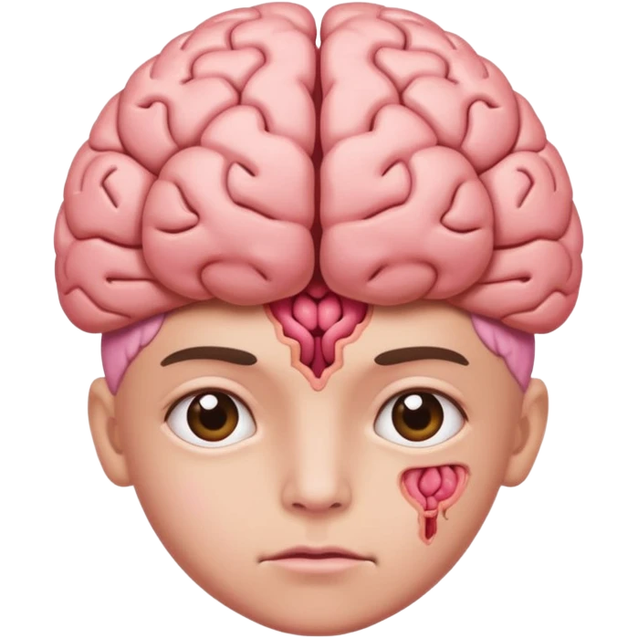 Stupid person with brains popping out emoji
