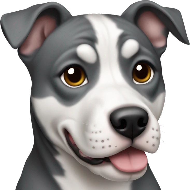 Pitbull husky mix gray and black emoji
