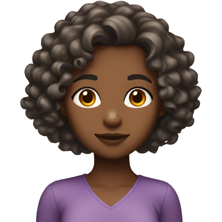 girl with medium to dark skin and shoulder length curly hair emoji