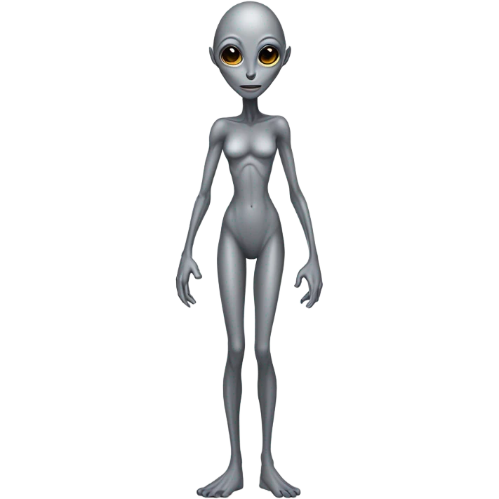 a gray alien woman full body emoji
