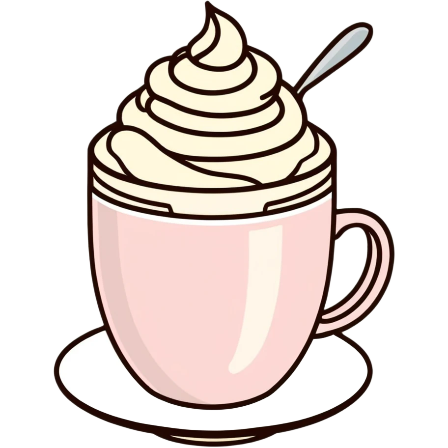 Caffè rosa con panna  emoji