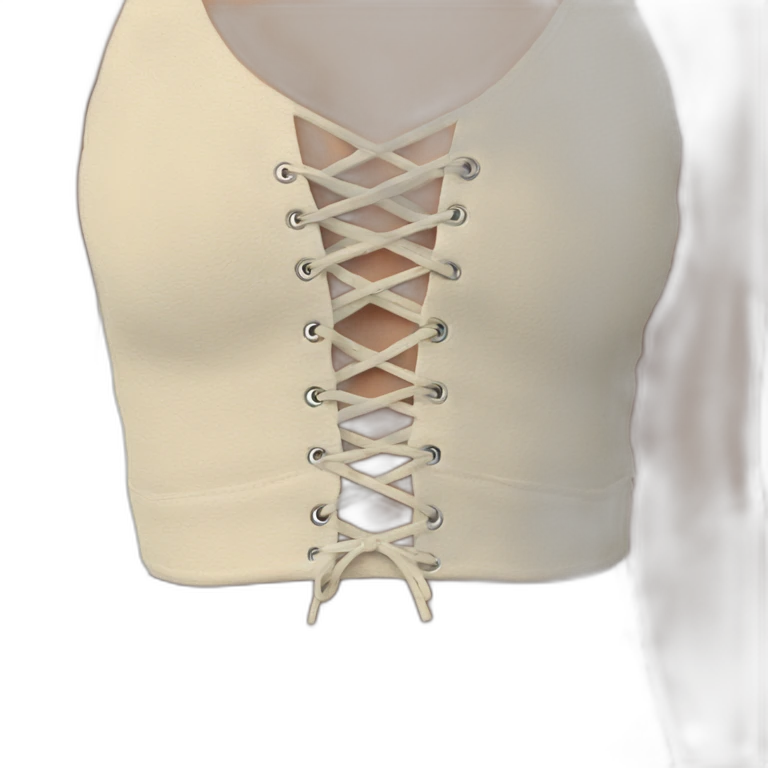 caucasian plush lace up crop top emoji