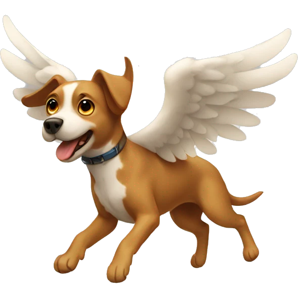 a flying dog with wings emoji