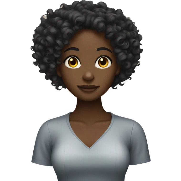 black girl with curls  emoji