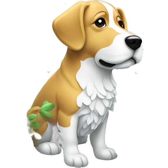 A dog made of glass mirror crystals prisms glass transparent filled with plants as a terrarium with graffiti doodles emoji